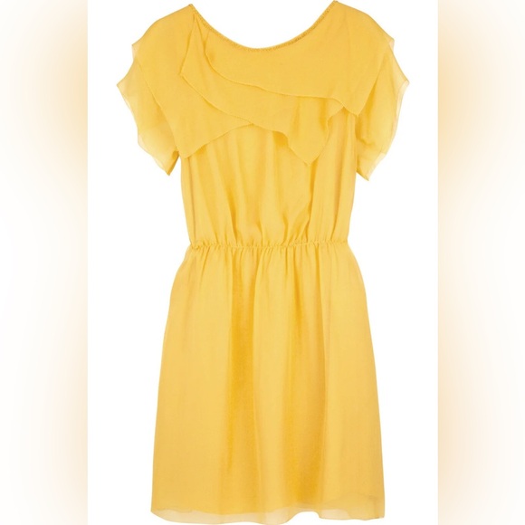 3.1 Phillip Lim French Knot Embellished Yellow Silk Mini Dress - Picture 2 of 7